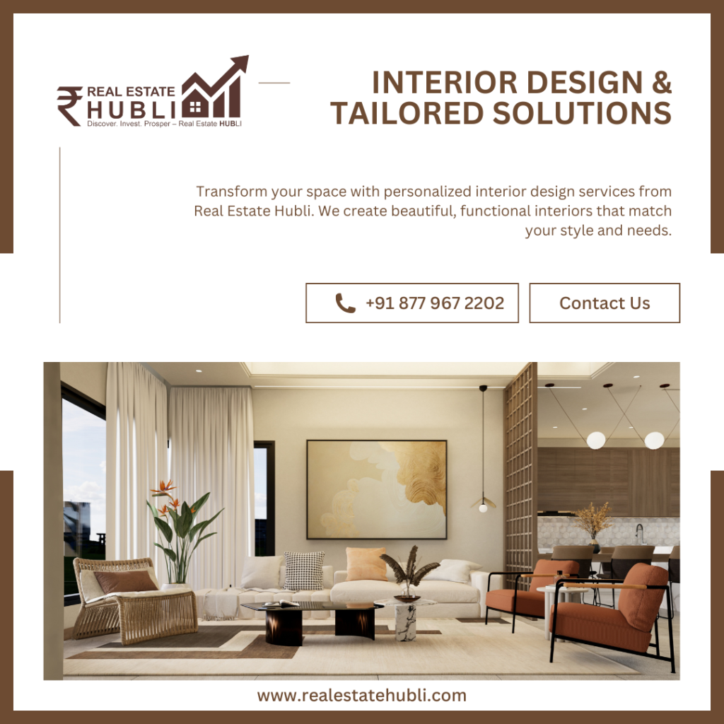 Custom interior design services in Hubli by Real Estate Hubli.